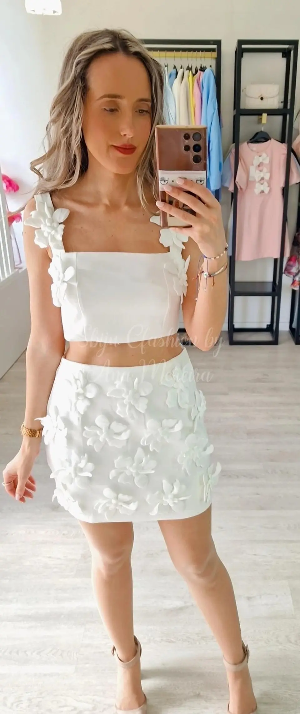 Conjunto Top e Saia com Flores 4