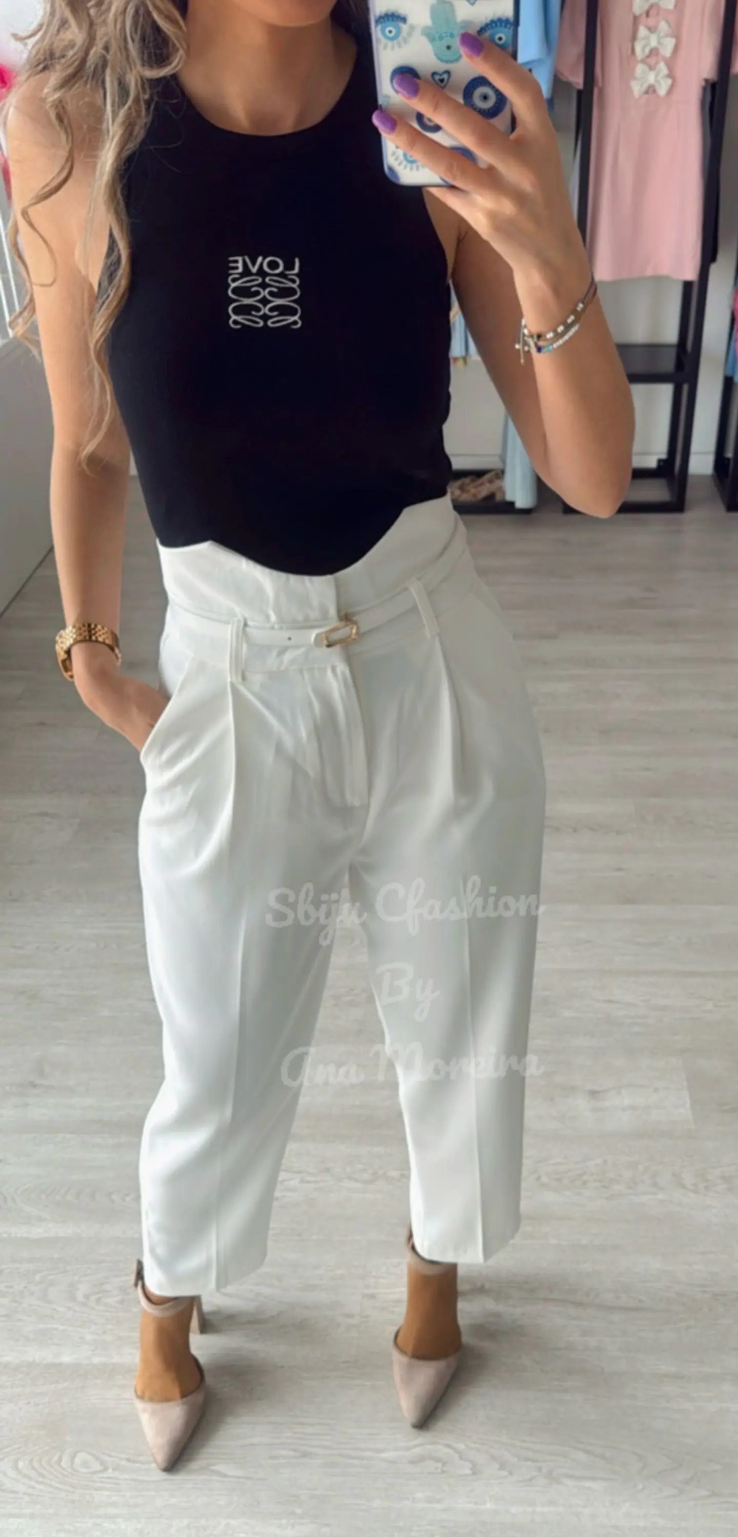 Calça de Cinta Subida com Cinto Incluído 11