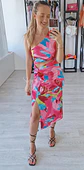 Vestido Midi Justo Estampado com Abertura na Barriga - vignette 3