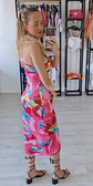 Vestido Midi Justo Estampado com Abertura na Barriga - vignette 2
