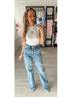 Calça de Ganga Queen Hearts com Detalhe em Renda