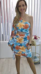 Vestido com uma manga e abertura na barriga - vignette 1