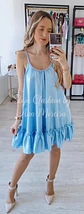 Vestido acetinado de alças com folho - Thumbnail 5