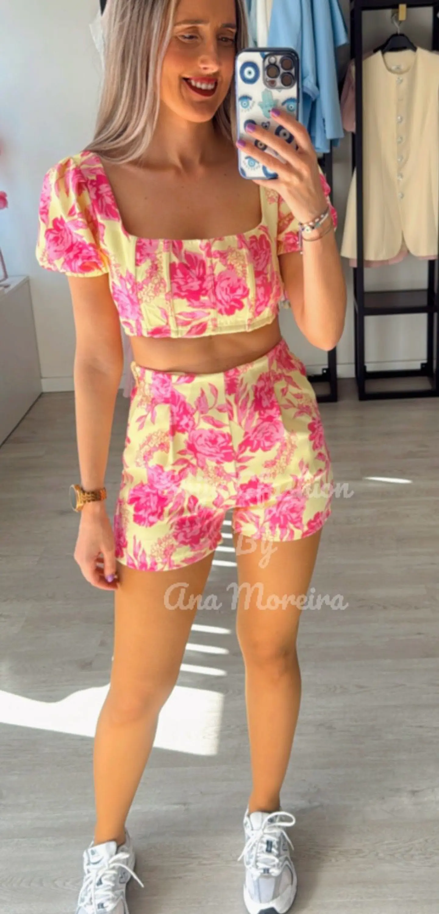 Conjunto estampado de top e calção 1