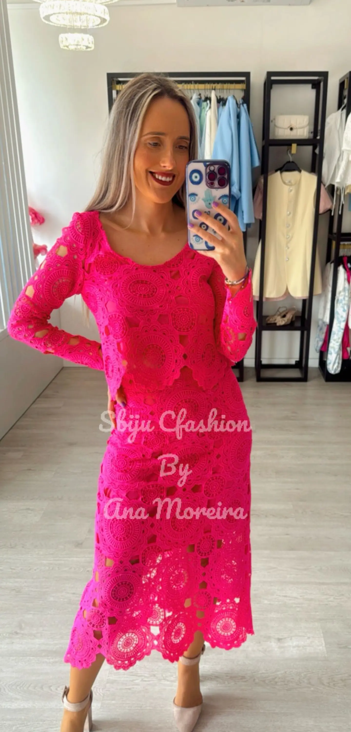 Conjunto de saia e blusa em renda 6