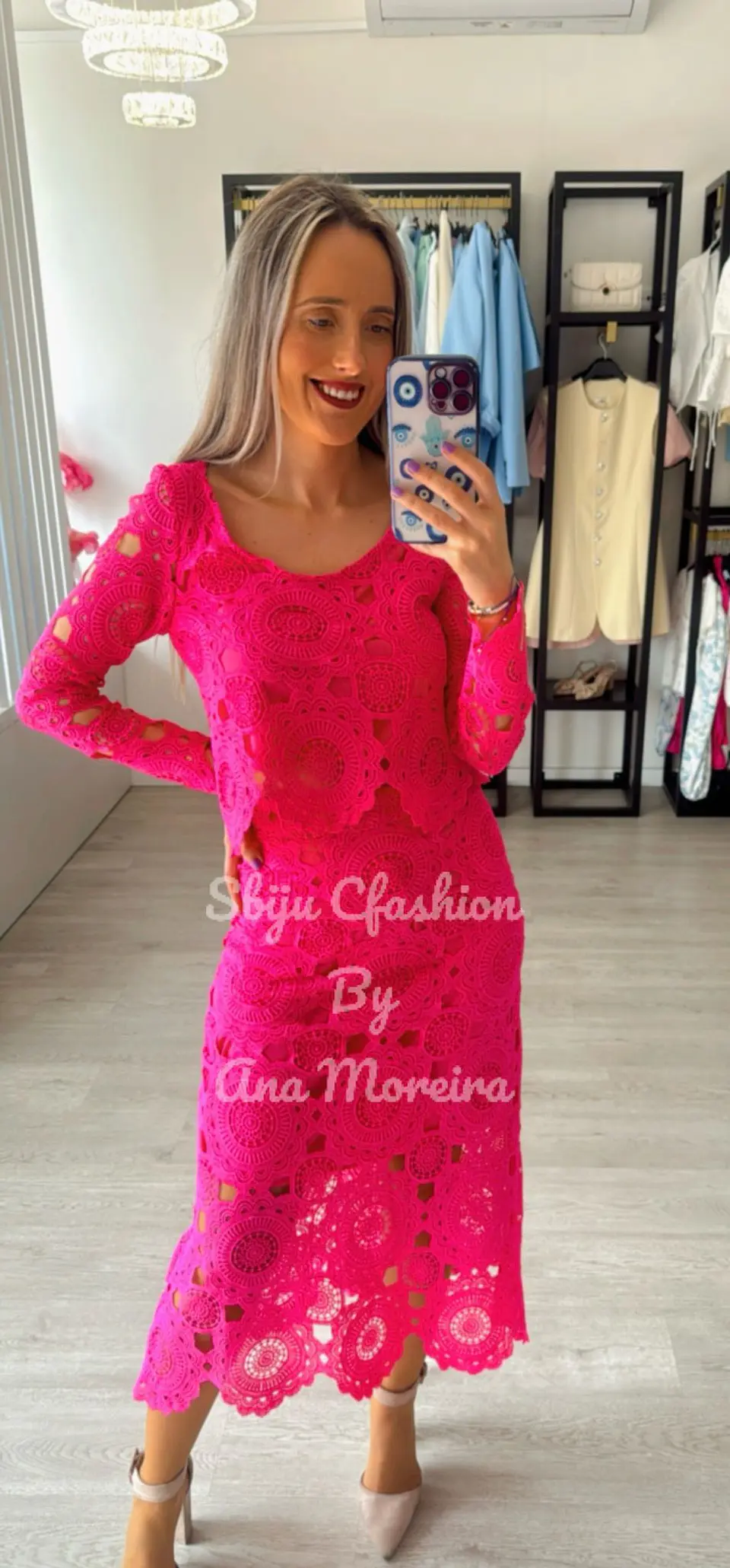 Conjunto de saia e blusa em renda 6