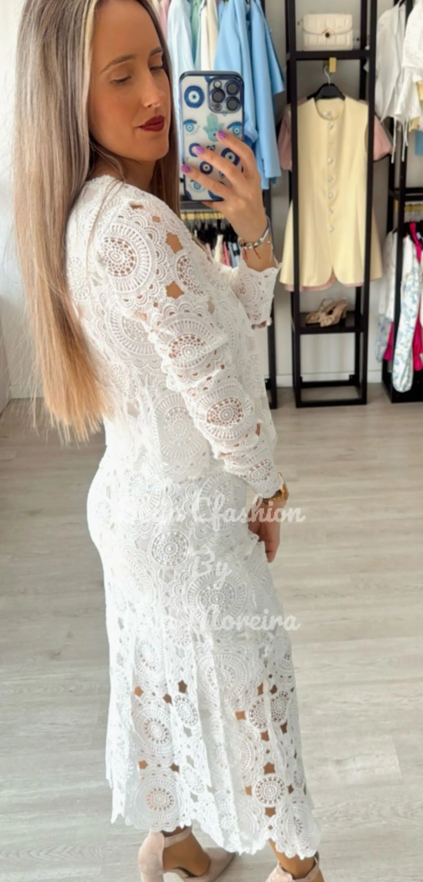 Conjunto de saia e blusa em renda 2