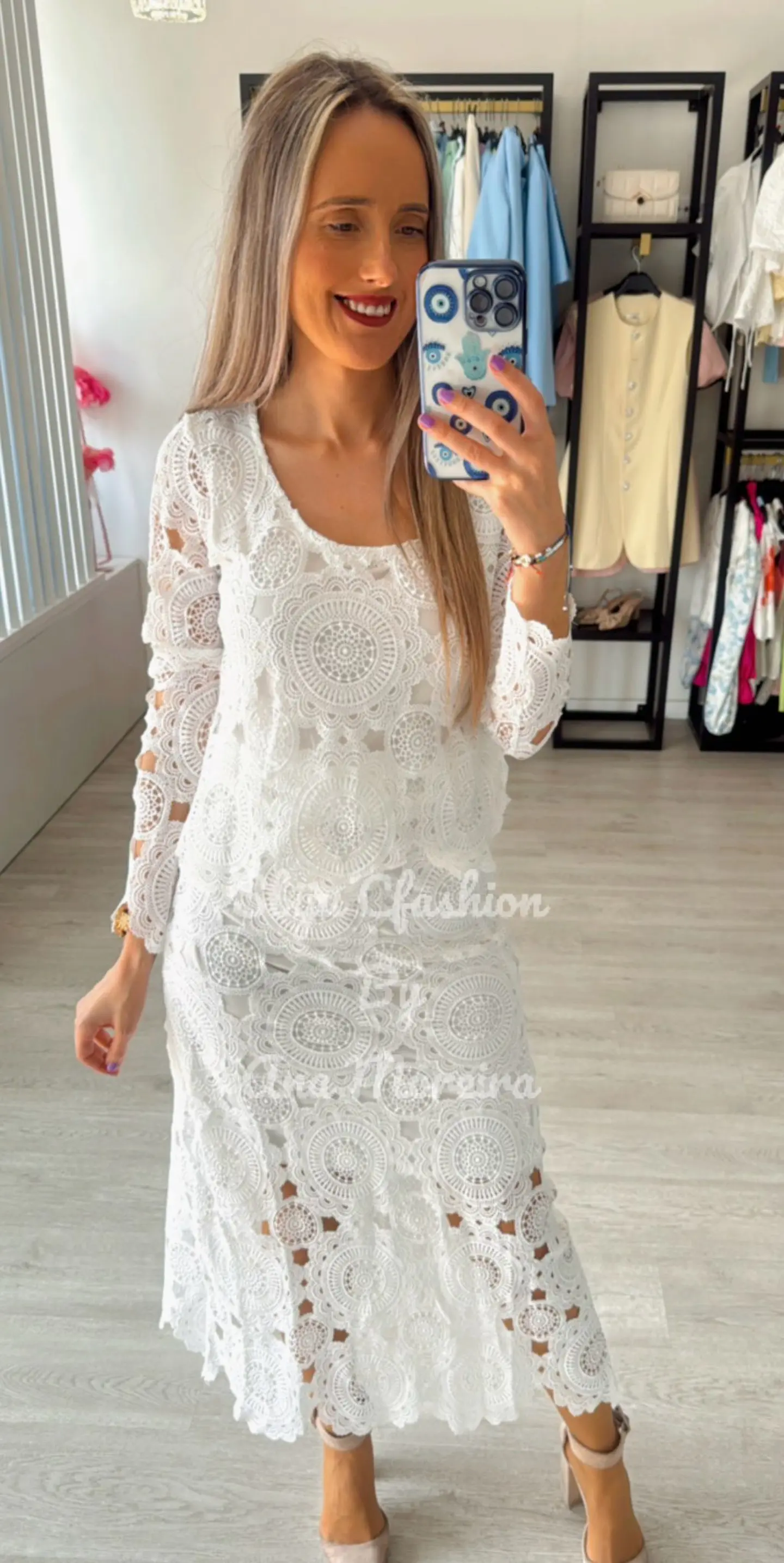 Conjunto de saia e blusa em renda 3