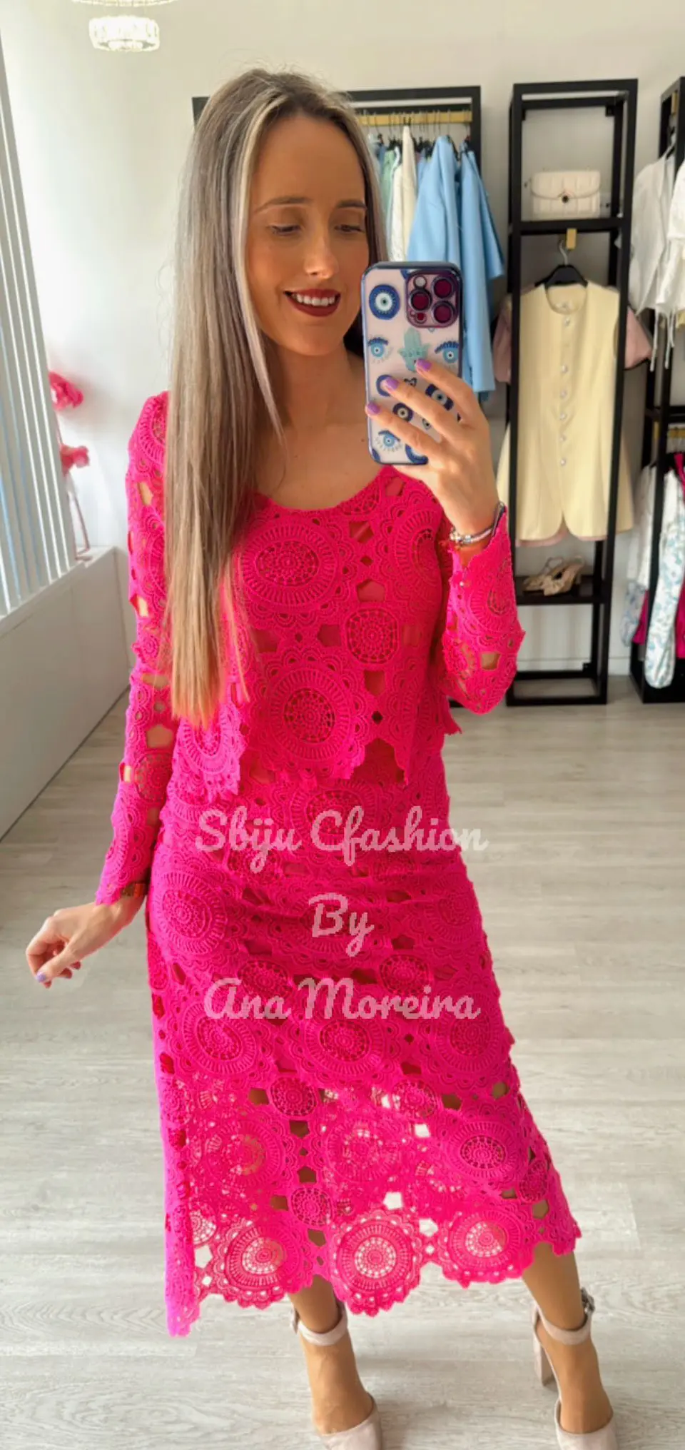 Conjunto de saia e blusa em renda 8