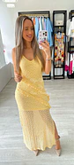 Vestido Comprido em Renda com Detalhes de Folhos - Thumbnail 4