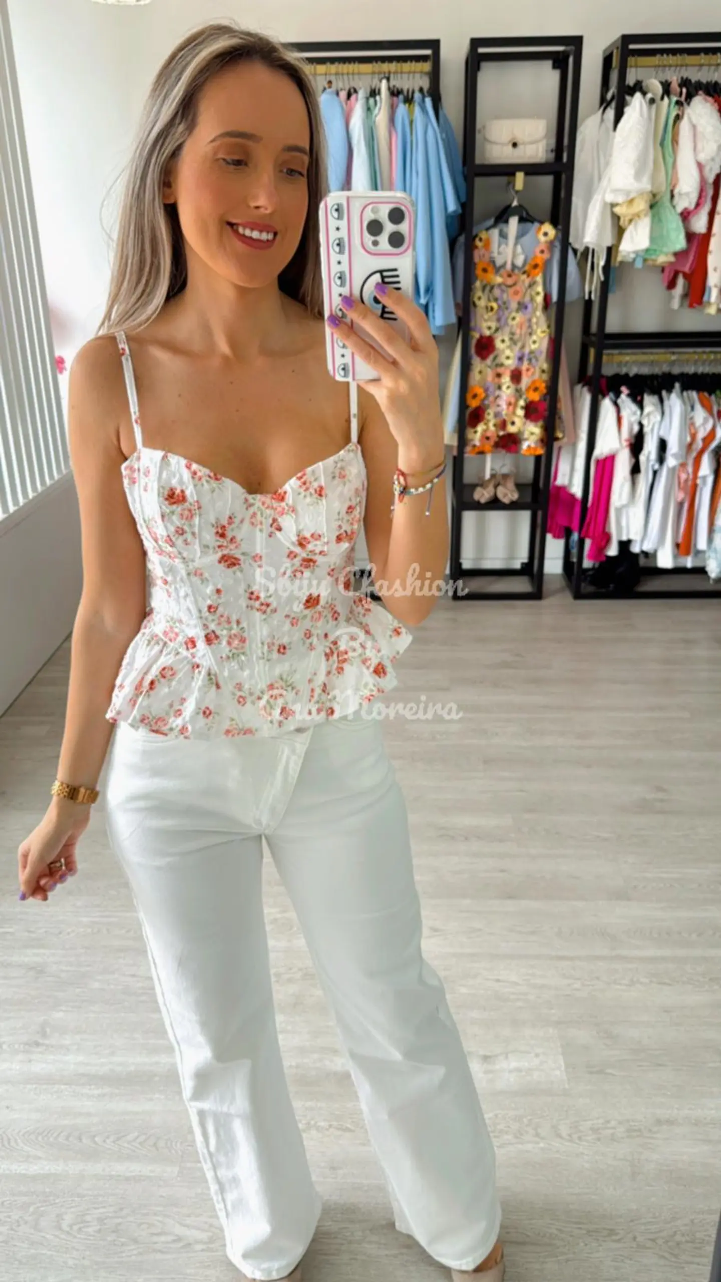 Top de Alça Estampado Cruzado nas Costas 3