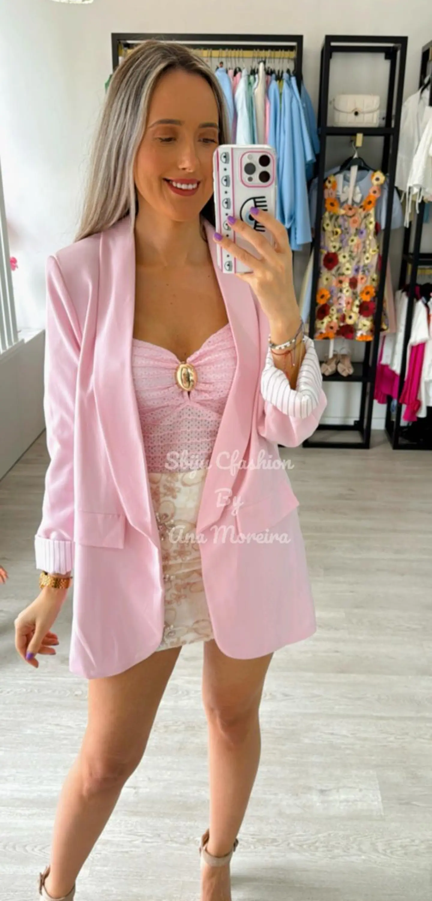 Saia Calção com Detalhes em Rosa 8