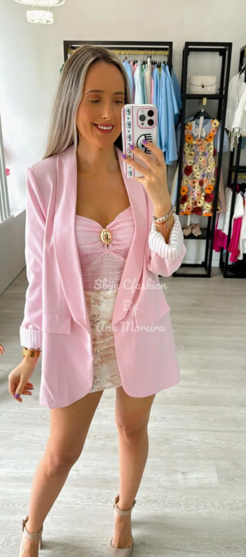 Saia Calção com Detalhes em Rosa 8