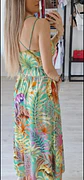 Vestido de Dupla Alça Florido com Abertura na Barriga - Thumbnail 2