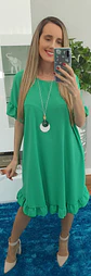 Vestido com Detalhe de Folho na Parte Inferior e Manga - thumbnail 6