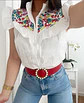 Blusa branca com flores estampadas e folho - Thumbnail 3