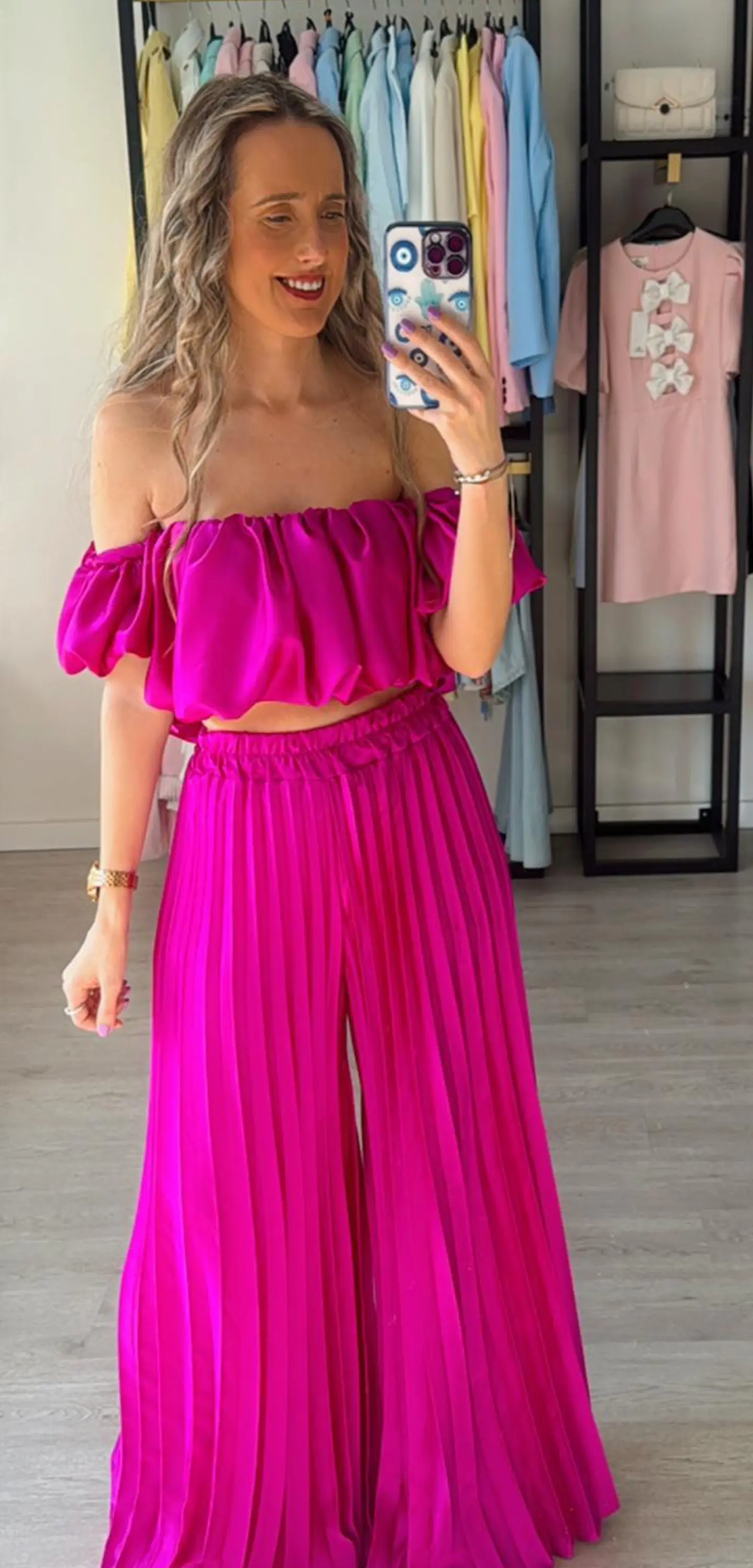 Conjunto de top e calça plissada 10