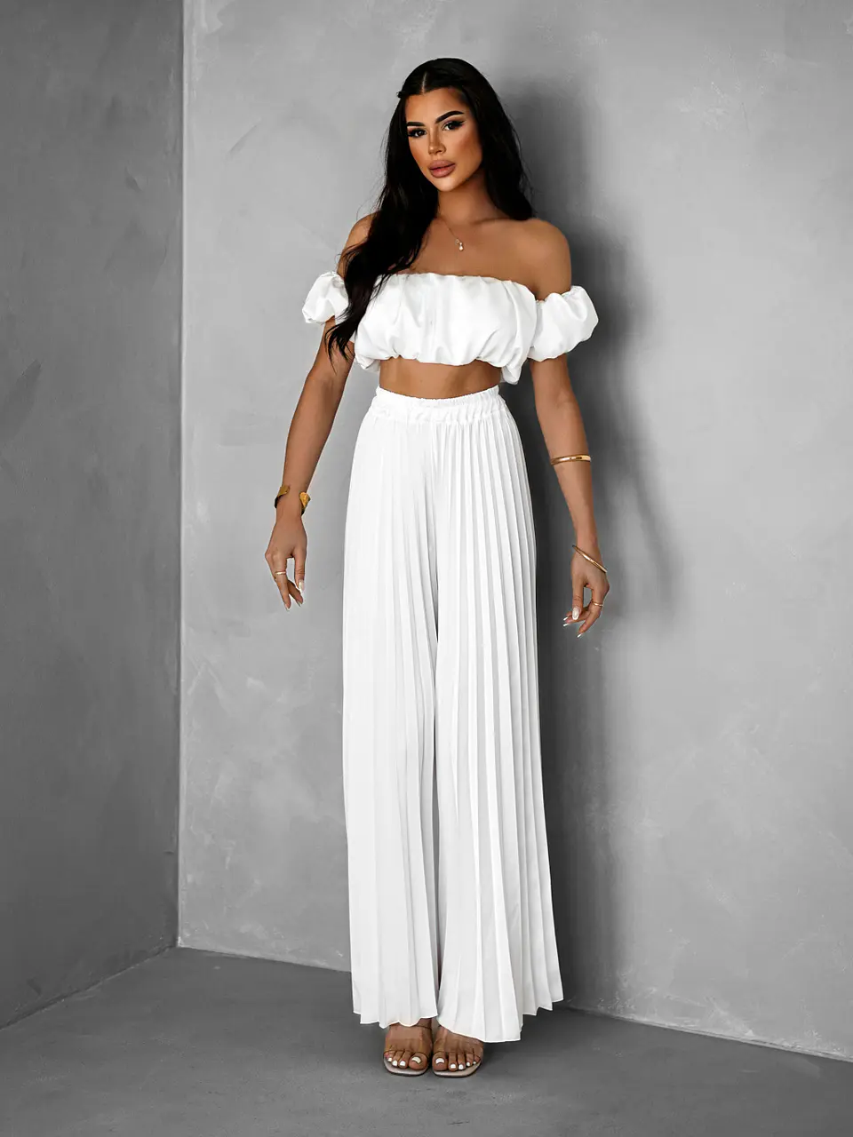 Conjunto de top e calça plissada 6