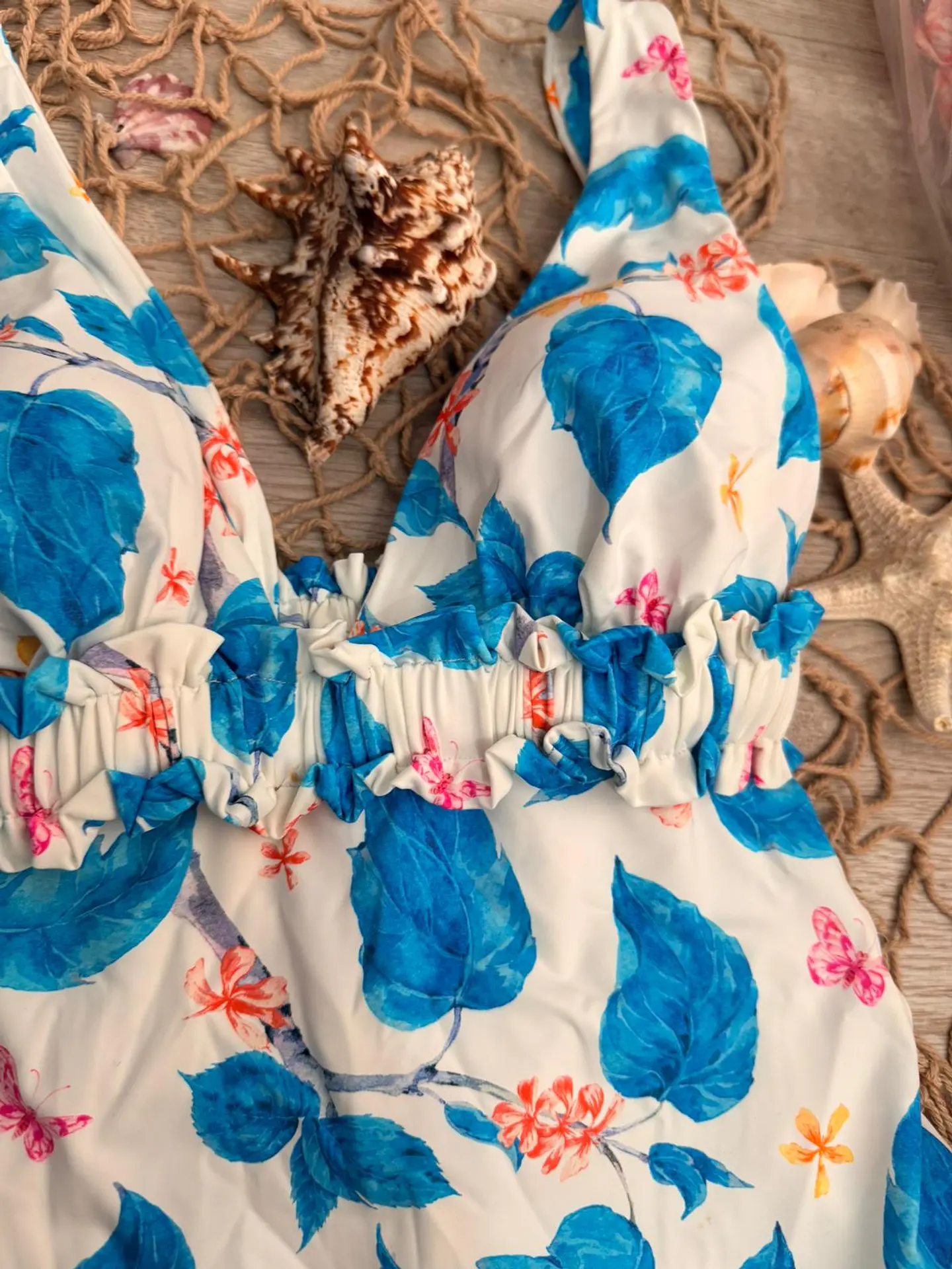 Fato de Banho Estampado Azul com Copa 7