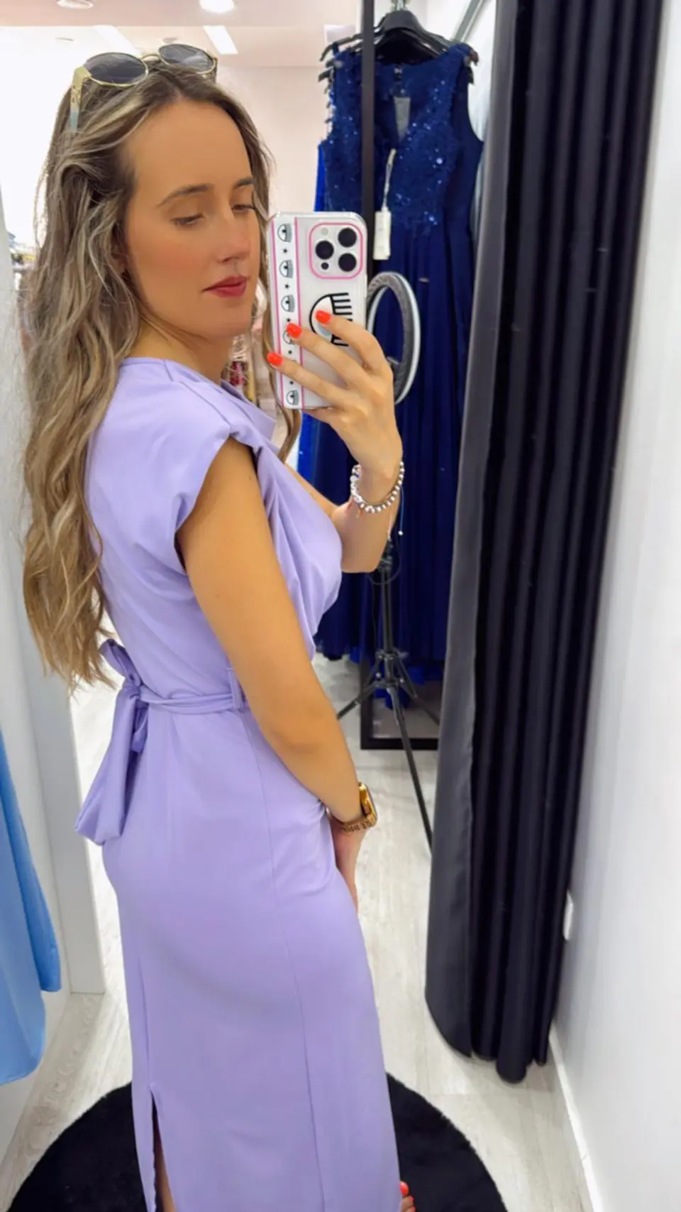 Vestido Midi com detalhe Cinto com Brilhante 3