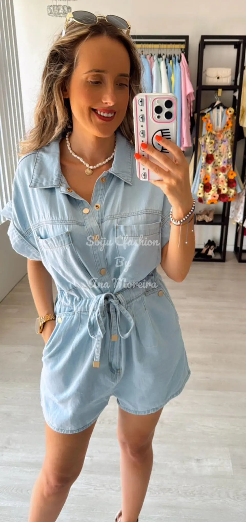Macacão de Calção em Ganga 4