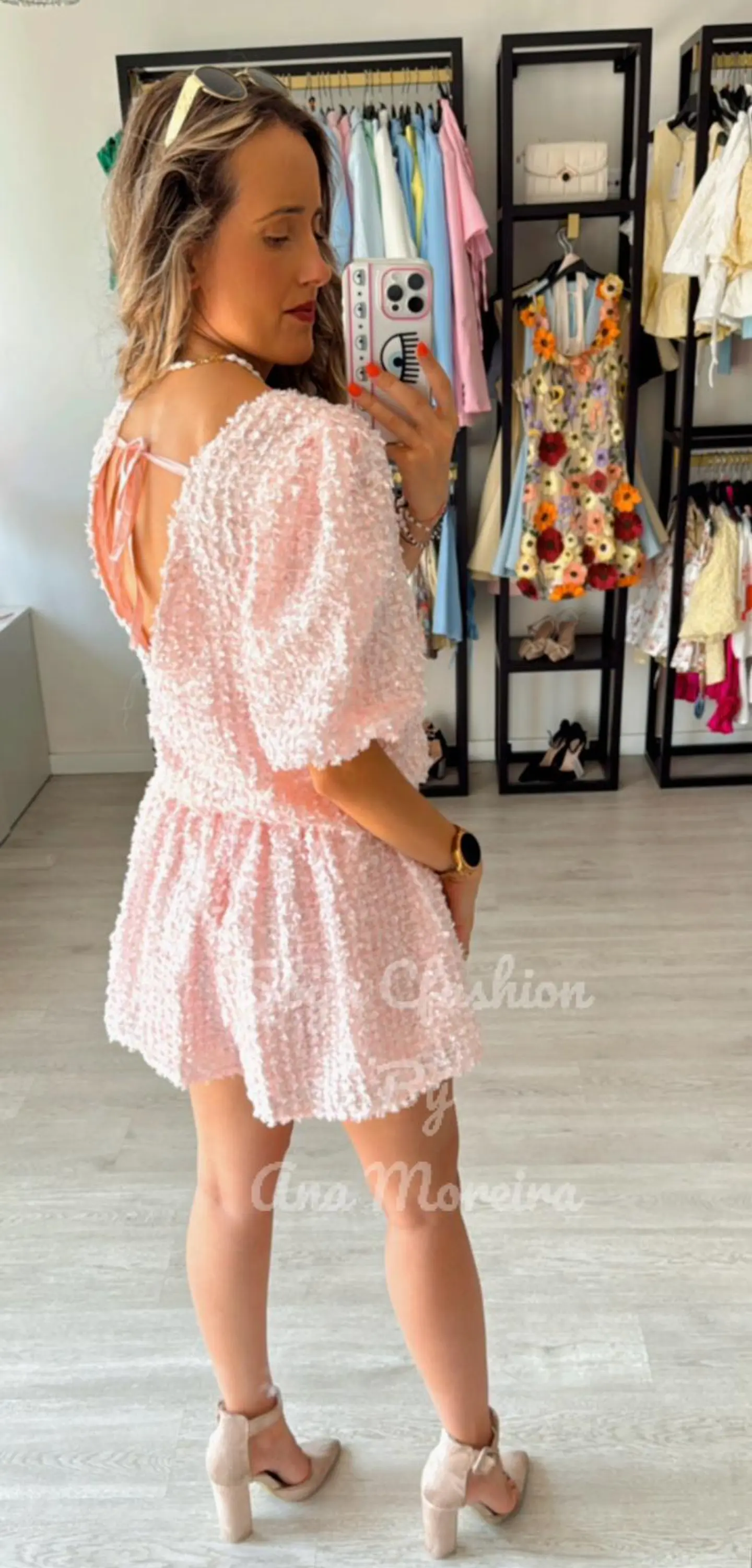 Conjunto Blusa mais Calção com Textura e Brilho 2