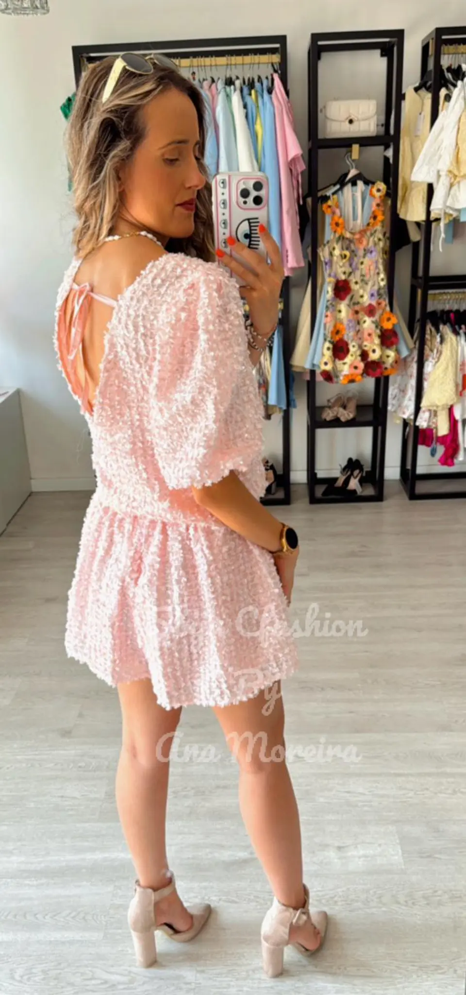 Conjunto Blusa mais Calção com Textura e Brilho 2