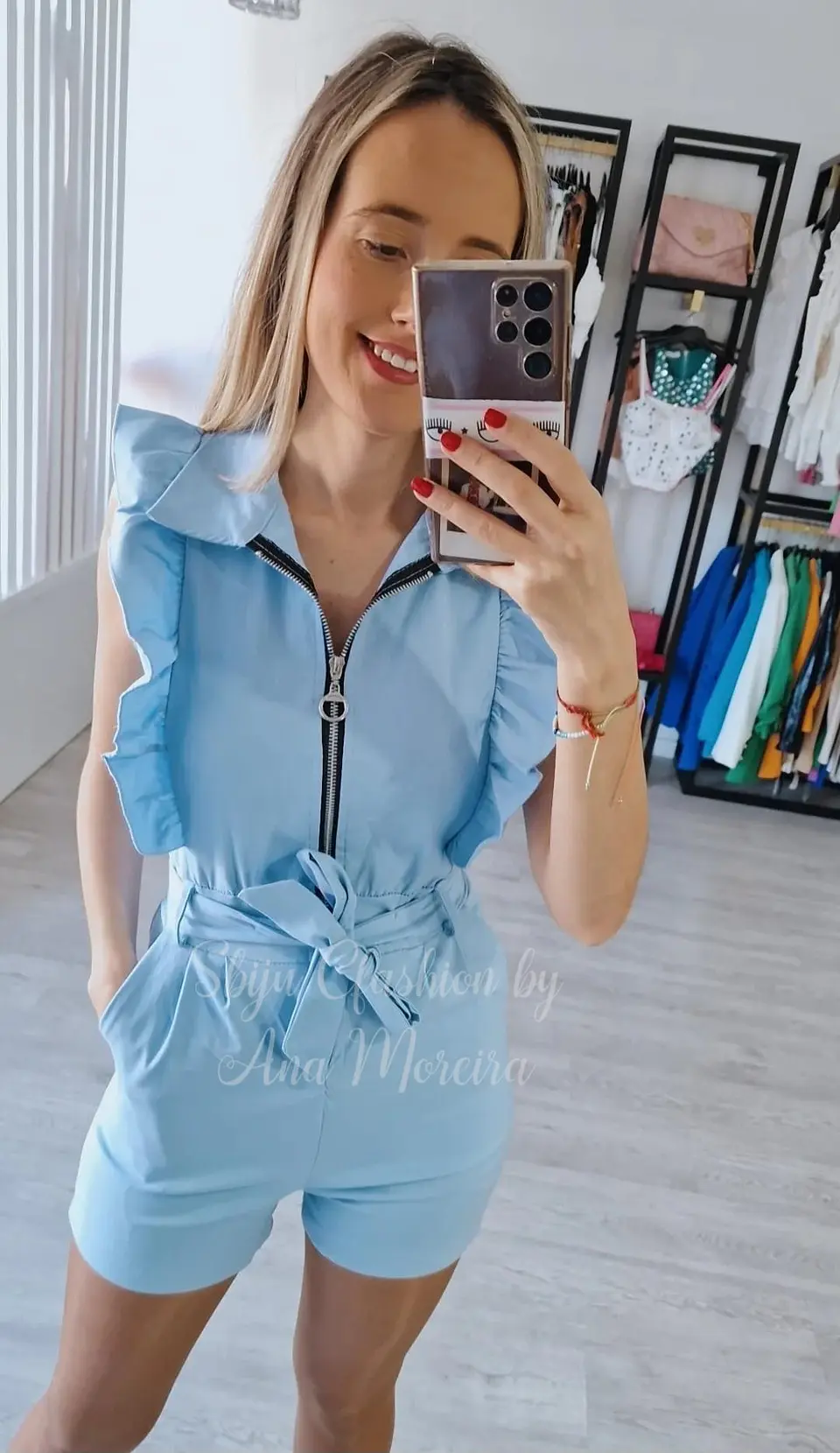 Macacão de Calção com Fecho e Cinto 3