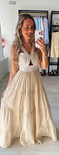 Vestido em linho com corpete em corda - thumbnail 1
