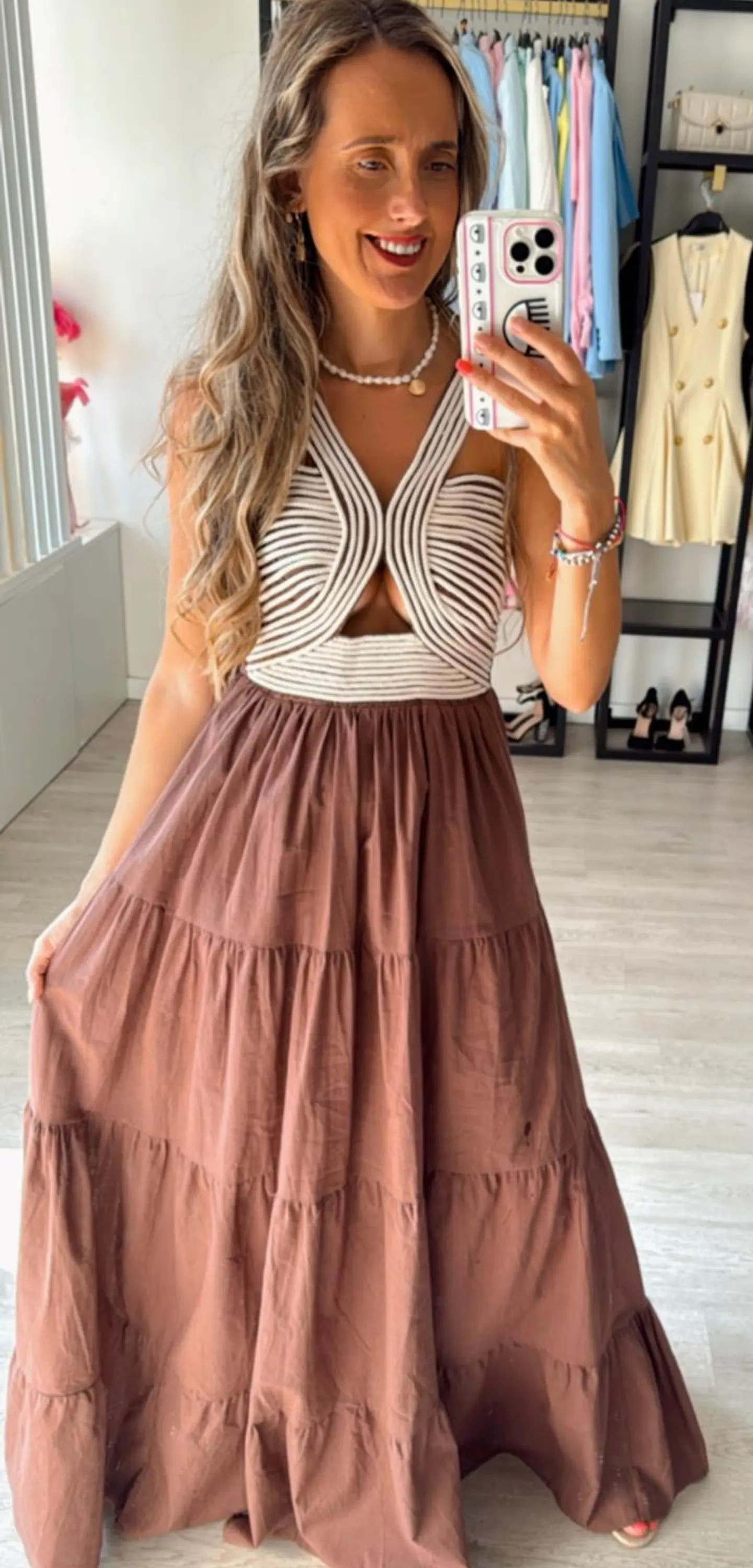 Vestido em linho com corpete em corda 6