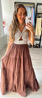 Vestido em linho com corpete em corda - thumbnail 6