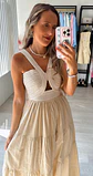 Vestido em linho com corpete em corda - thumbnail 3