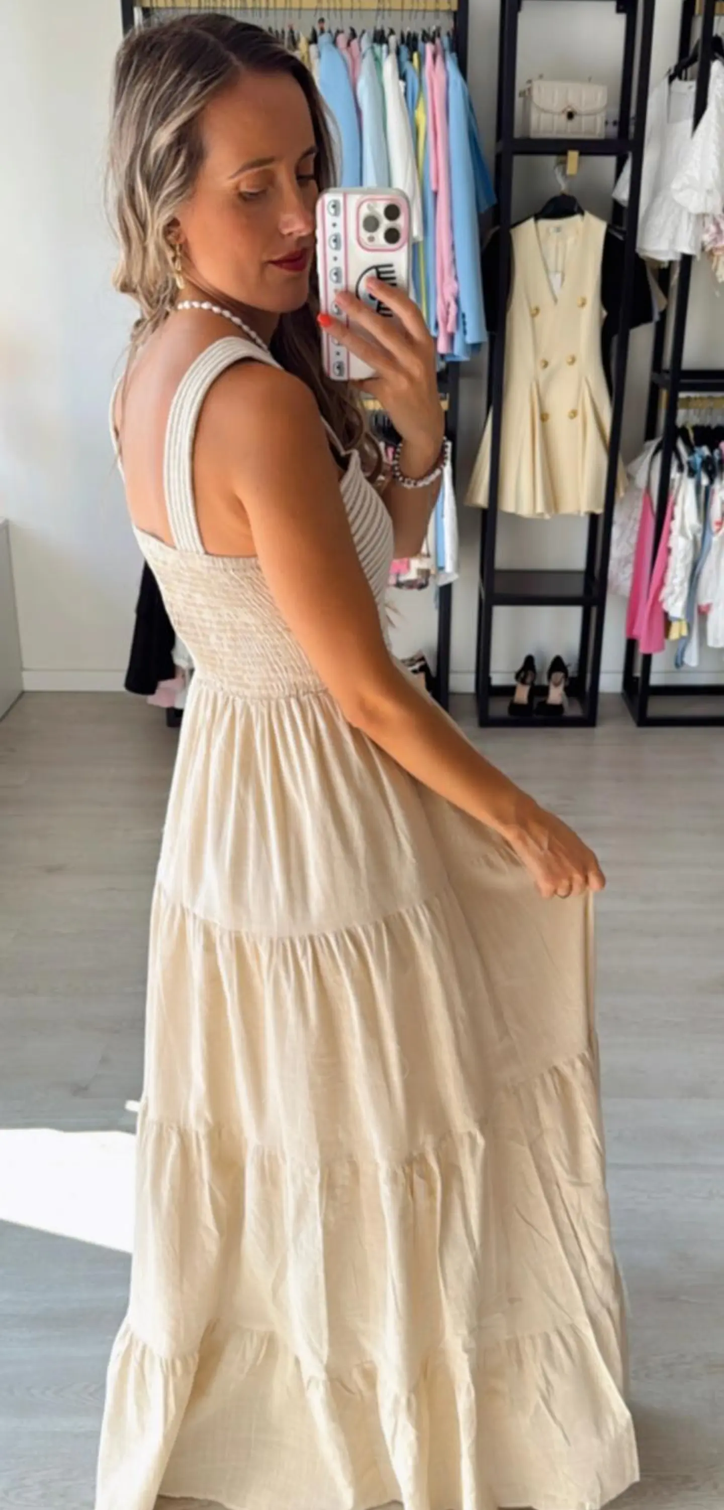 Vestido em linho com corpete em corda 2