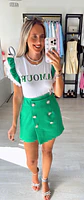 Saia-calção com detalhe de botões em brilhantes - Vorschaubild 3