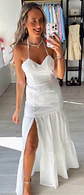 Vestido comprido estilo romântico com detalhe de racha - thumbnail 4