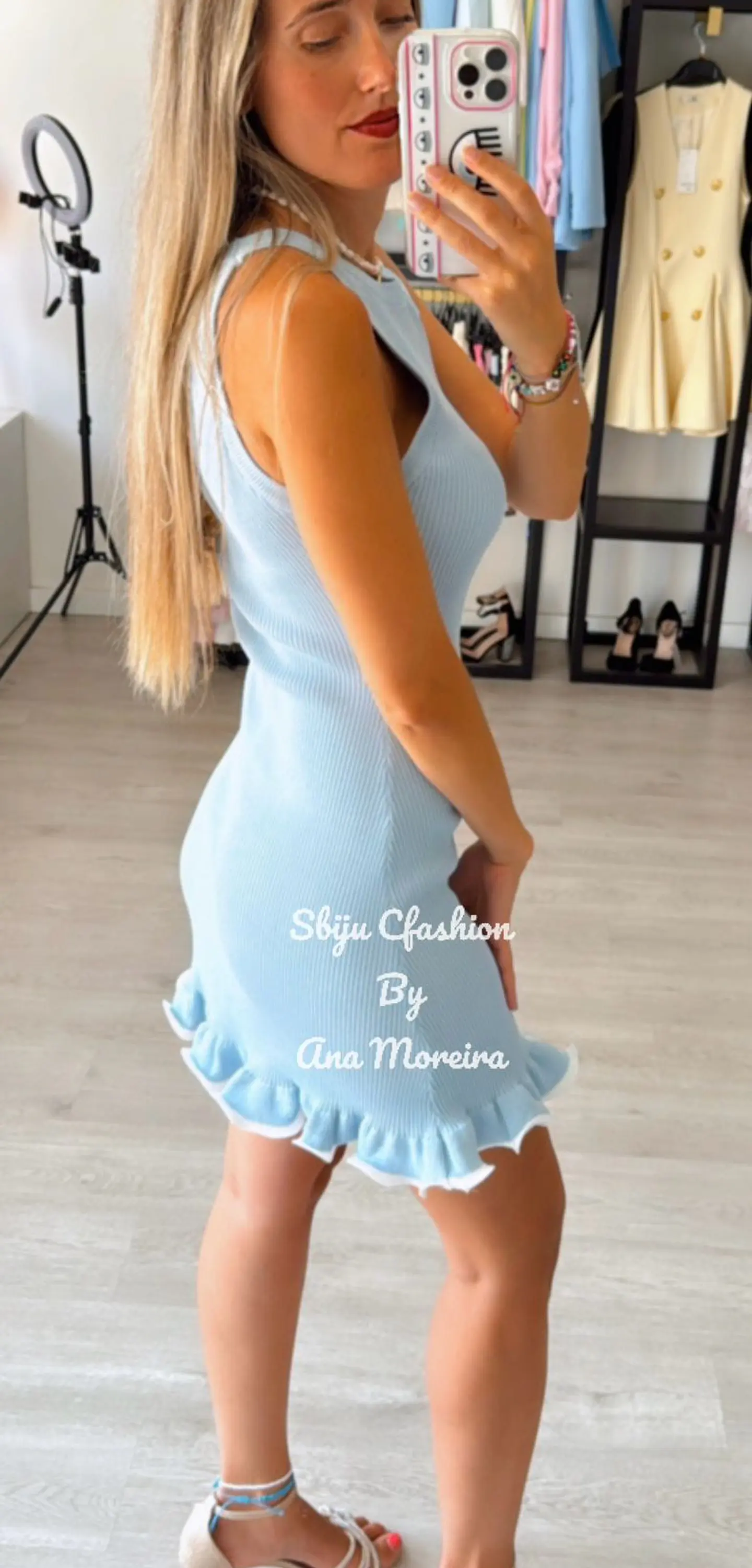 Vestido de Malha com Bainha Ruffle 2