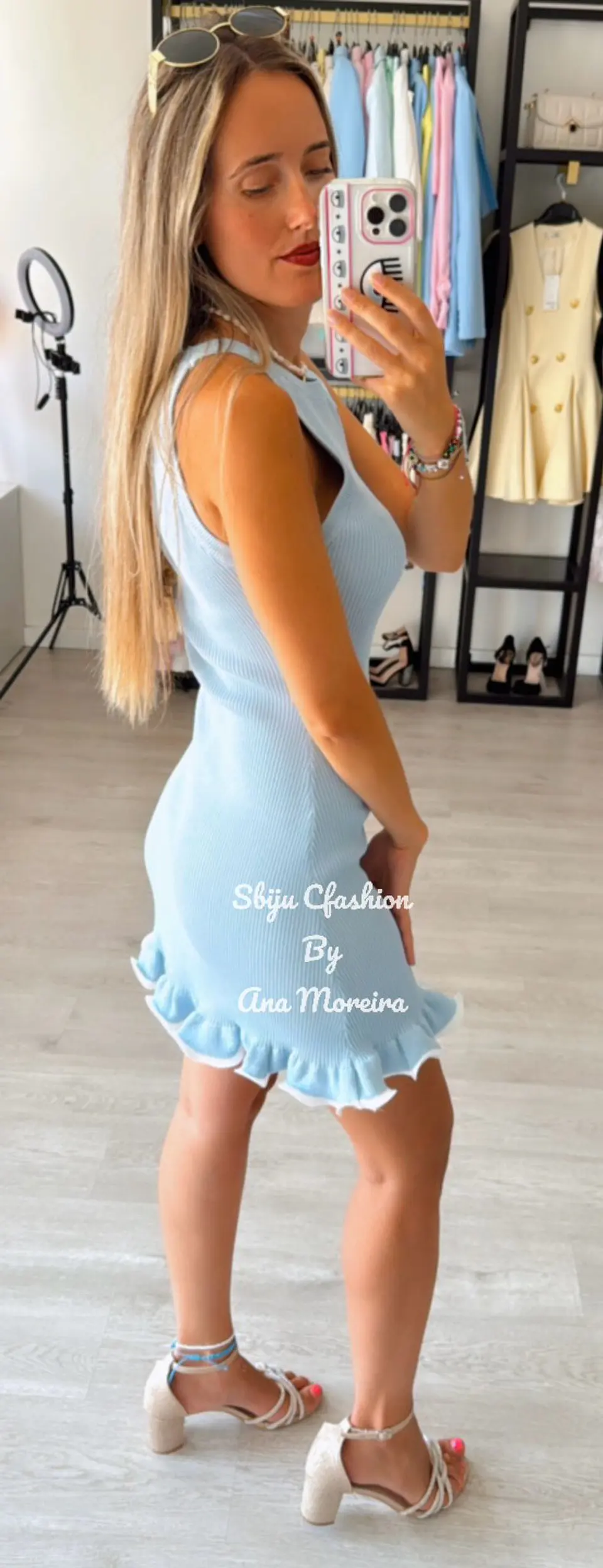 Vestido de Malha com Bainha Ruffle 2