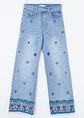 Calças de Ganga com Detalhes em Bordado - Thumbnail 2