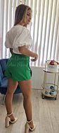 Calções com Botões em Forma de Flor com Pérolas - Thumbnail 5