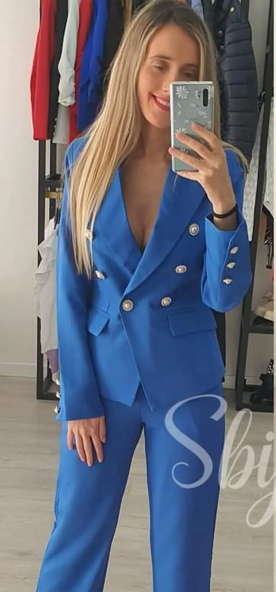 Fato com botões em pérolas com brilhos 1