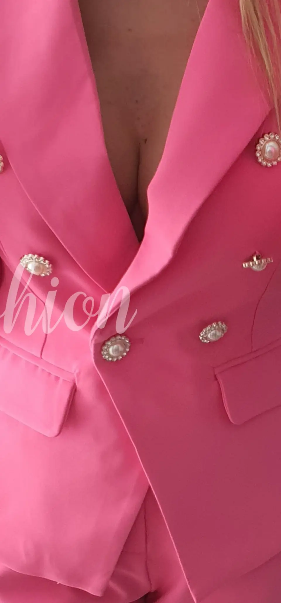 Fato com botões em pérolas com brilhos 5