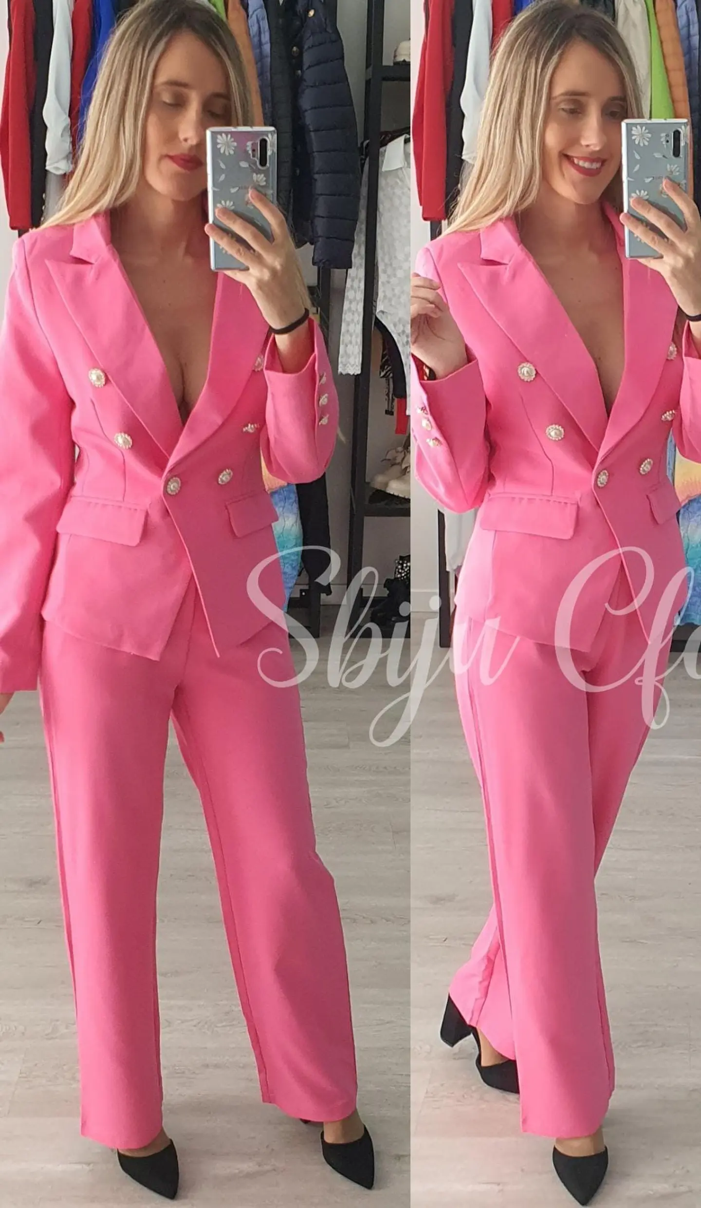 Fato com botões em pérolas com brilhos 4