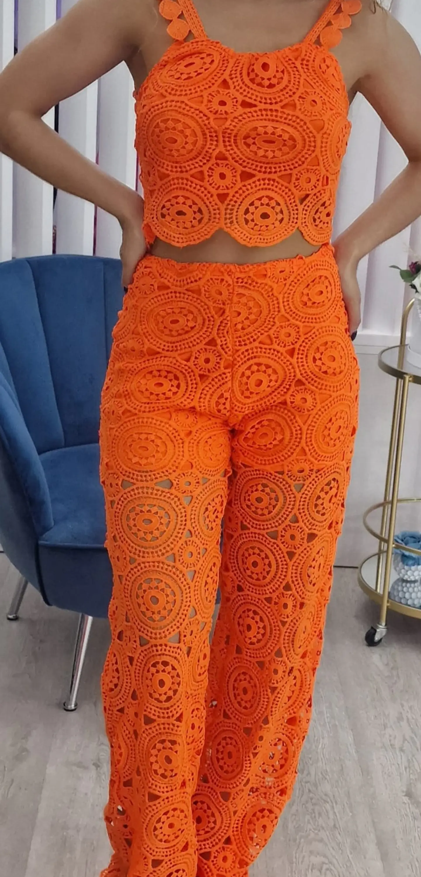 Conjunto Top e Calça em Croché - Tamanho M 4