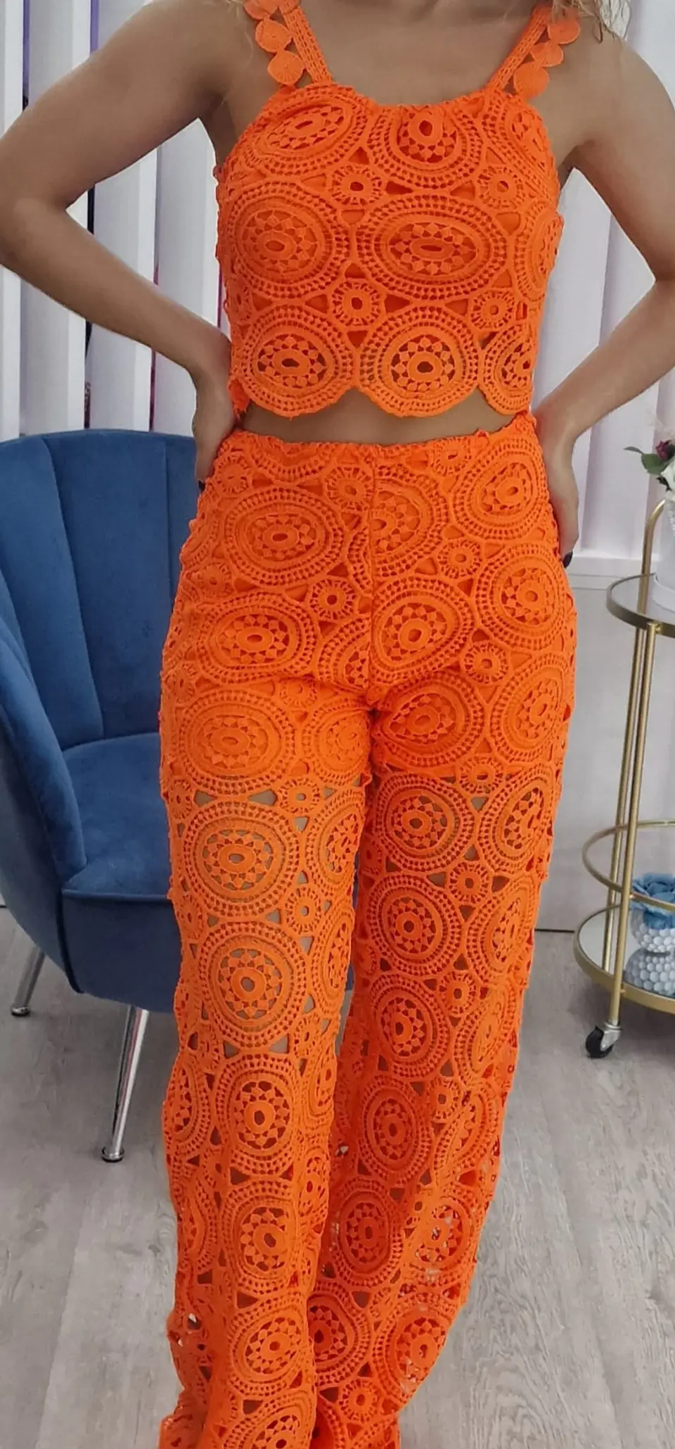 Conjunto Top e Calça em Croché - Tamanho M 4