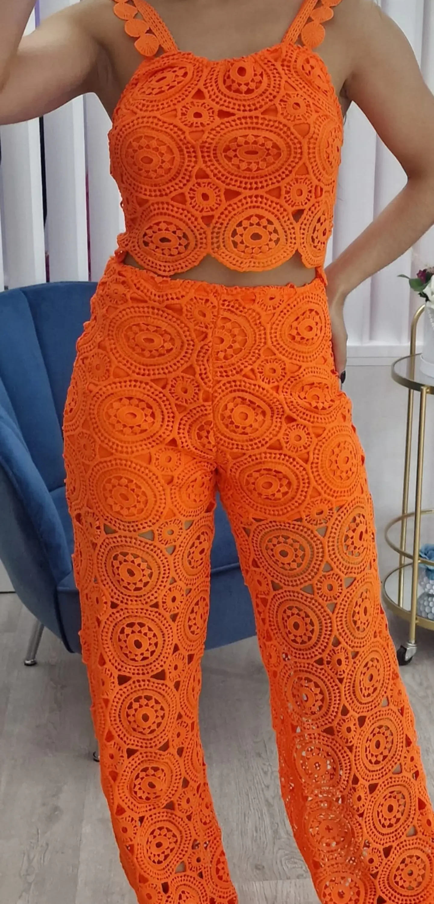 Conjunto Top e Calça em Croché - Tamanho M 6