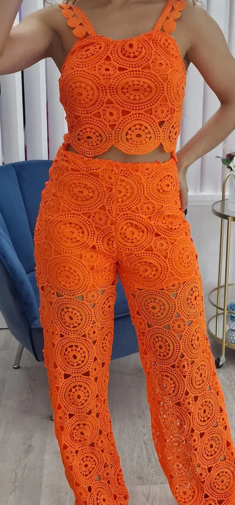 Conjunto Top e Calça em Croché - Tamanho M 6
