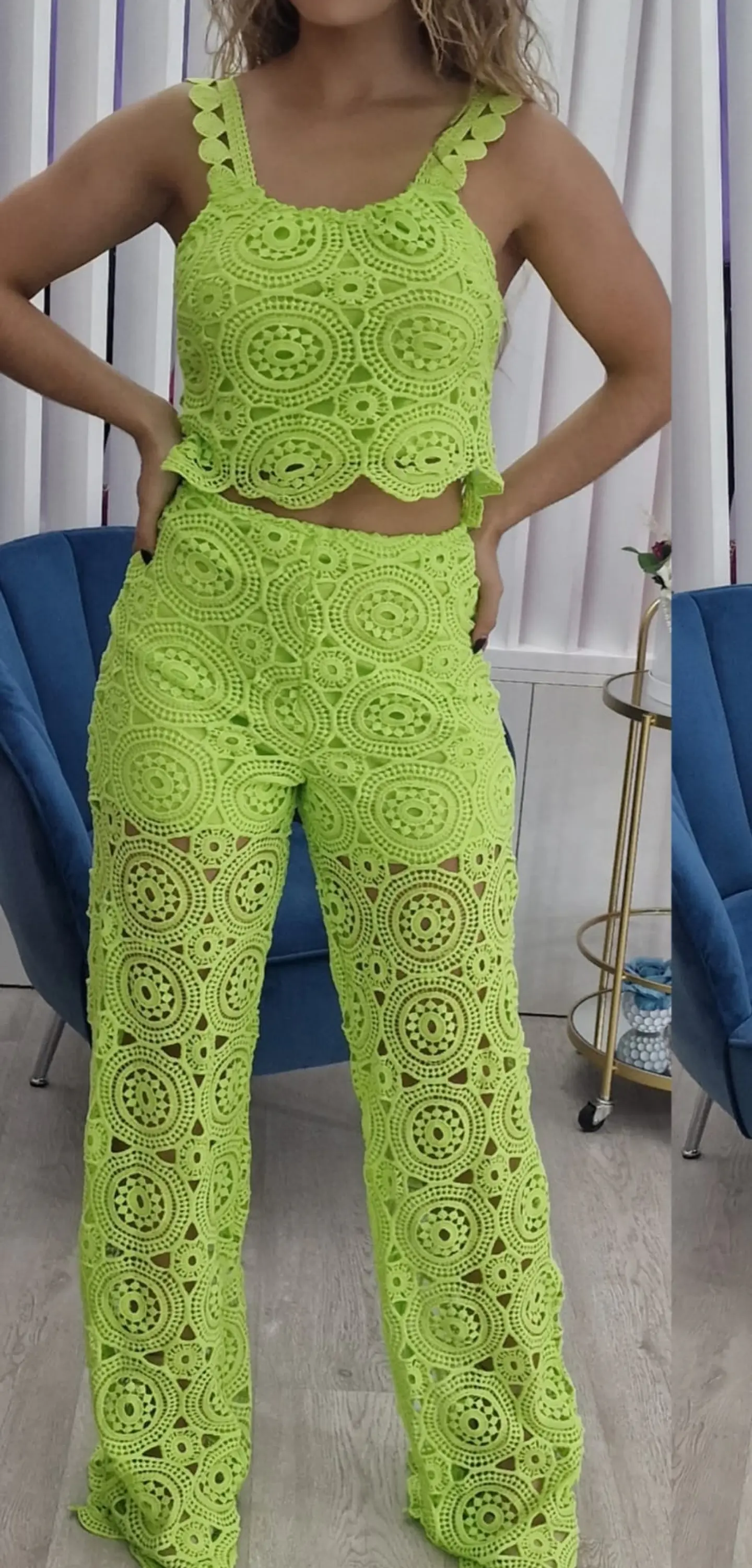 Conjunto Top e Calça em Croché - Tamanho M 1