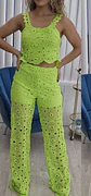Conjunto Top e Calça em Croché - Tamanho M - Thumbnail 1