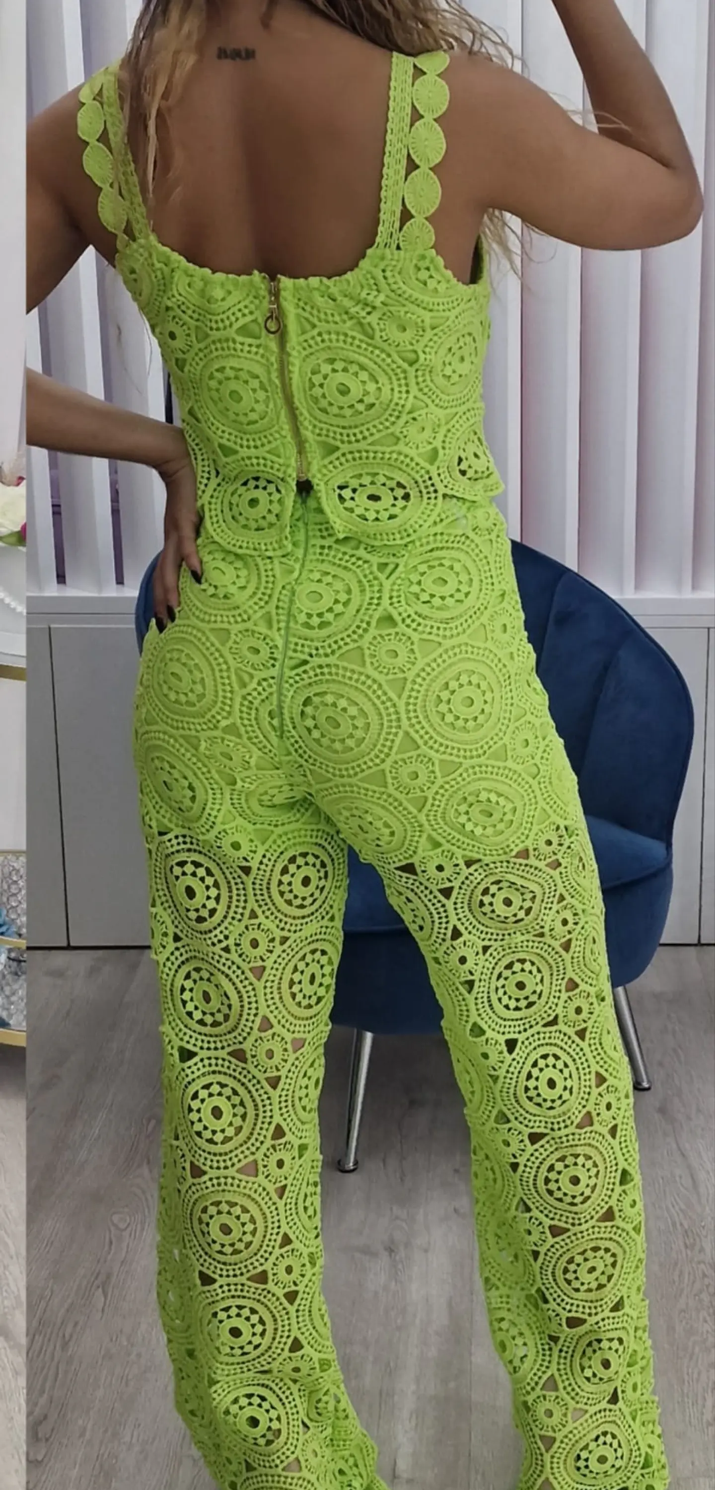 Conjunto Top e Calça em Croché - Tamanho M 2