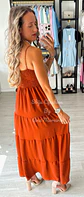 Vestido comprido com detalhe em corda no peito - Thumbnail 2